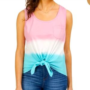 Rebellious One Juniors Cotton Tie-Dye Tank Top